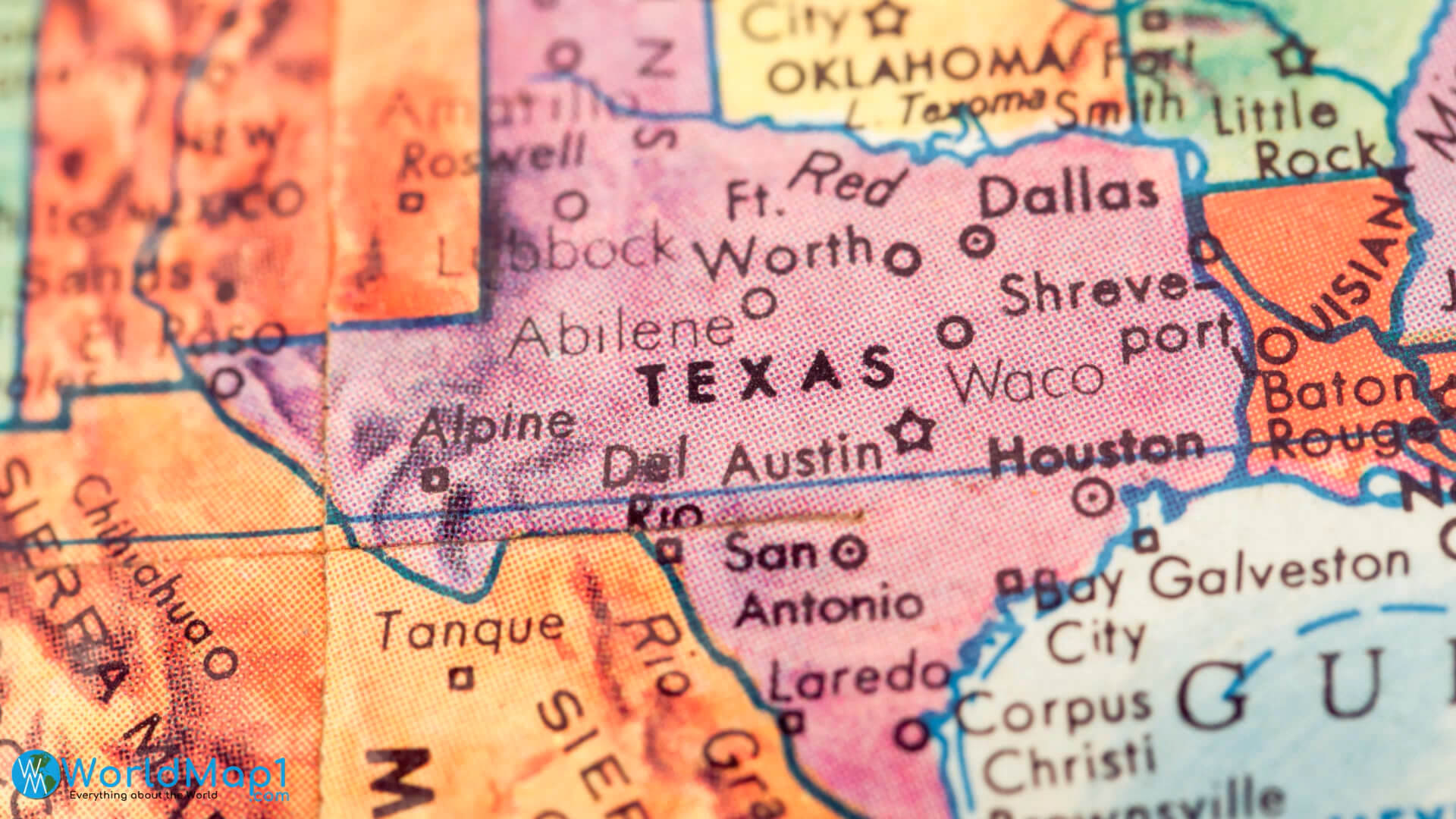 Texas State Boundaries Map